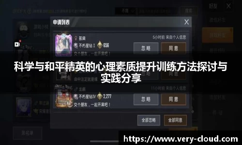 科学与和平精英的心理素质提升训练方法探讨与实践分享